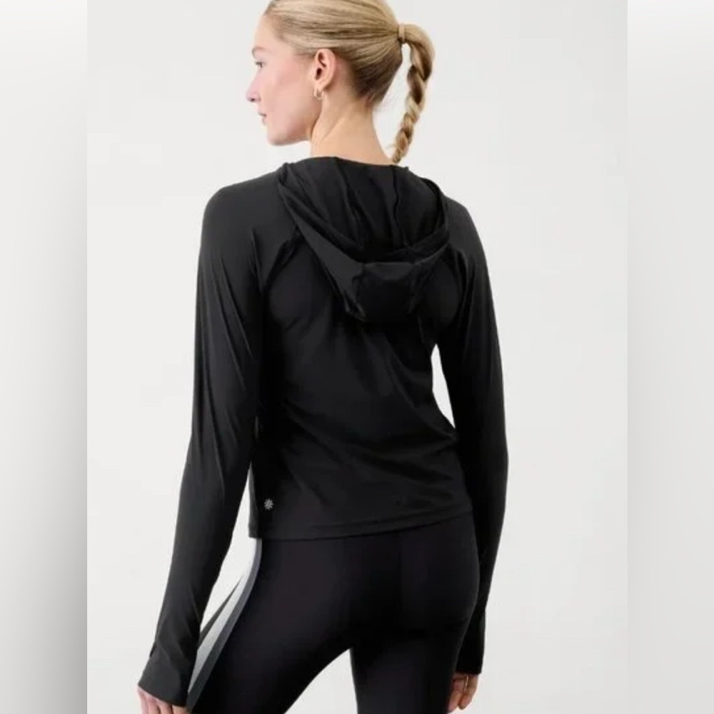 NWT Athleta Ultimate Half Zip Black Hoodie Size XS (#659631) - Picture 2 of 9